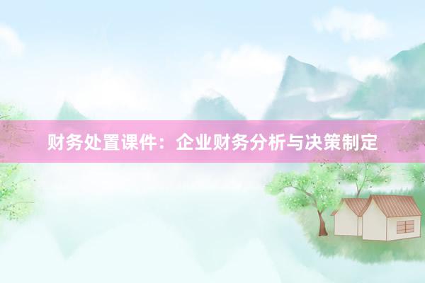 财务处置课件：企业财务分析与决策制定